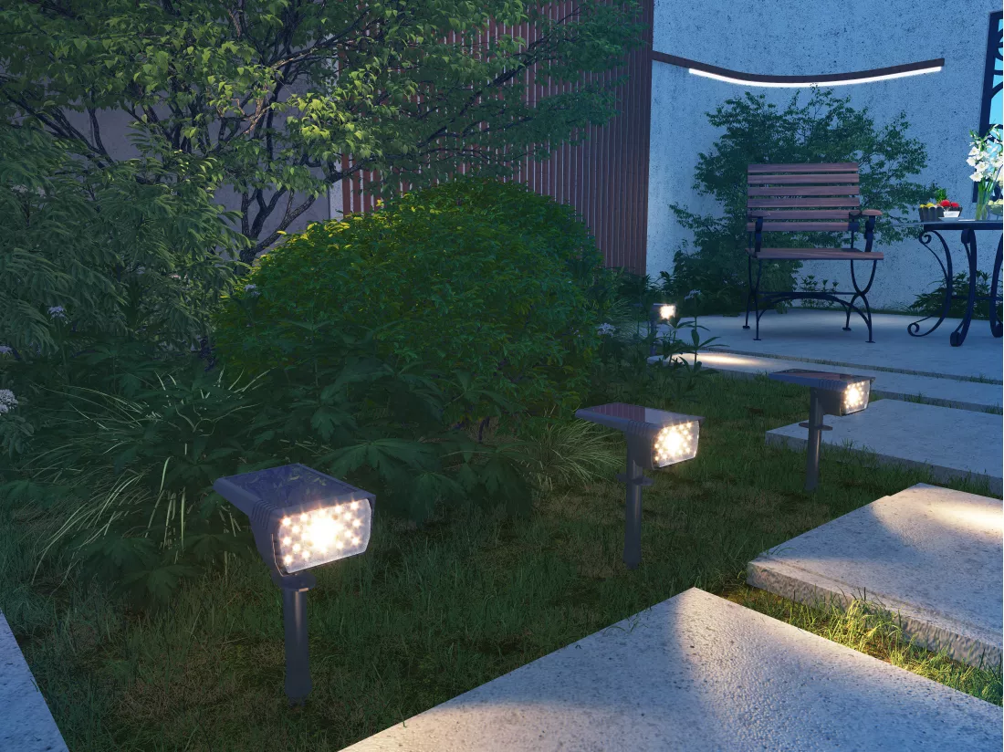 Balise solaire à planter - 300 lumens - Noir - HORSENS