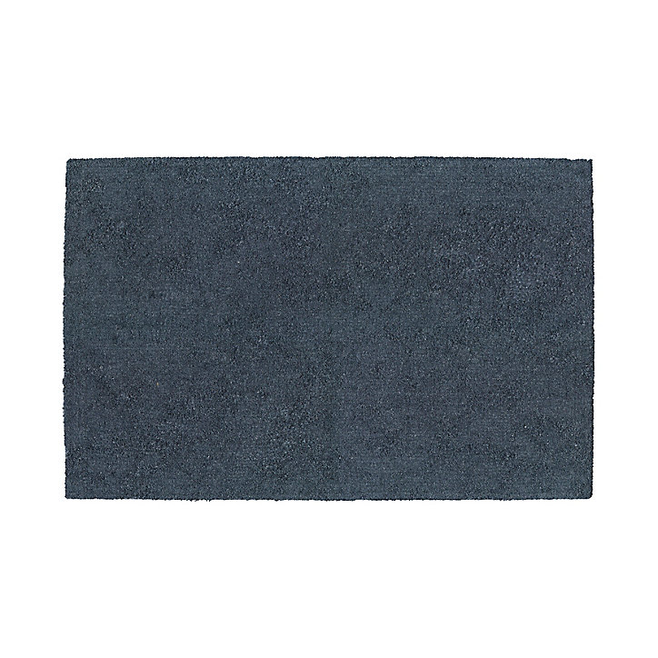 Tapis de bain rectangulaire GoodHome Koros coloris bleu nuit en coton L.80 x l.50 cm