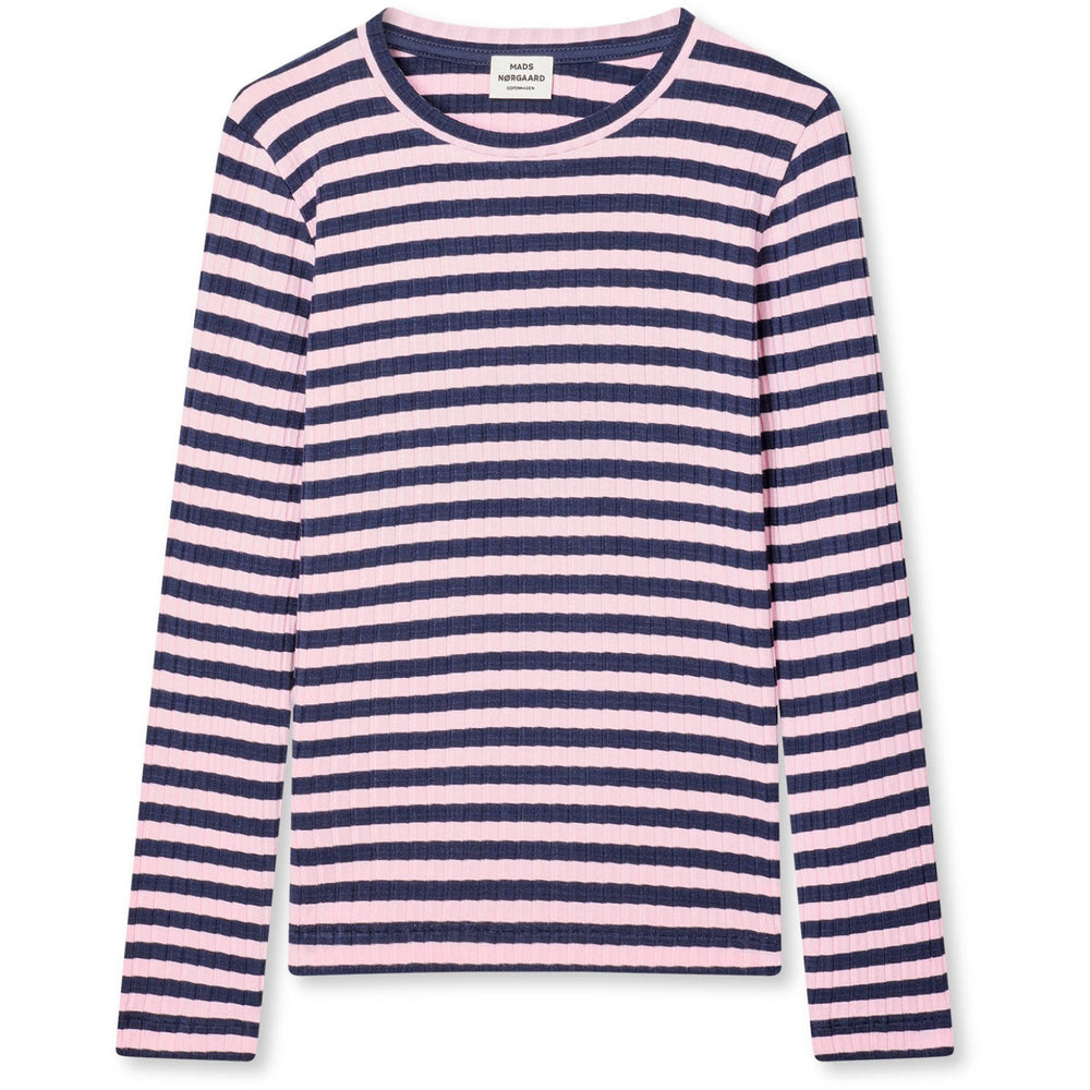 Køb Mads Nørgaard Parisian Night/Parfait Pink 5X5 Classic Stripe Talika Bluse