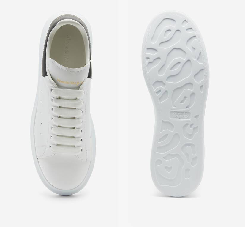 Alexander McQueen Men's Oversized Sneaker in White/black