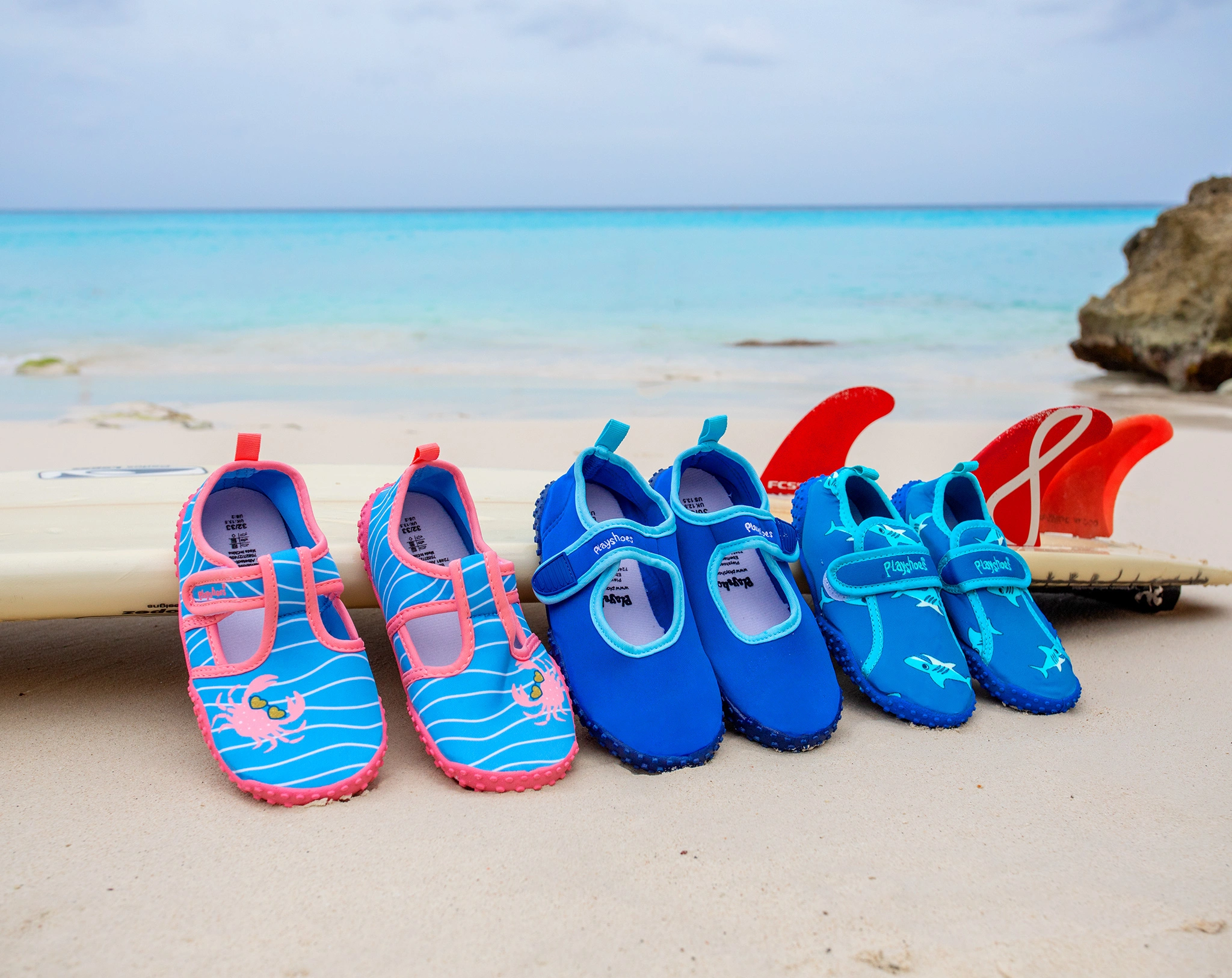 Badeschuhe KREBS in blau/pink