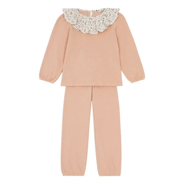 Risu Risu Pyjama Jersey Bio Français Pierrot | Rose pêche