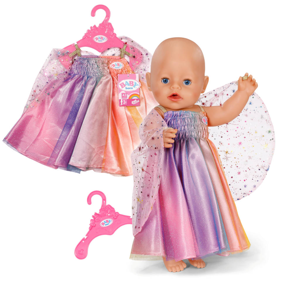 BABY born regenboogjurk - 43 cm