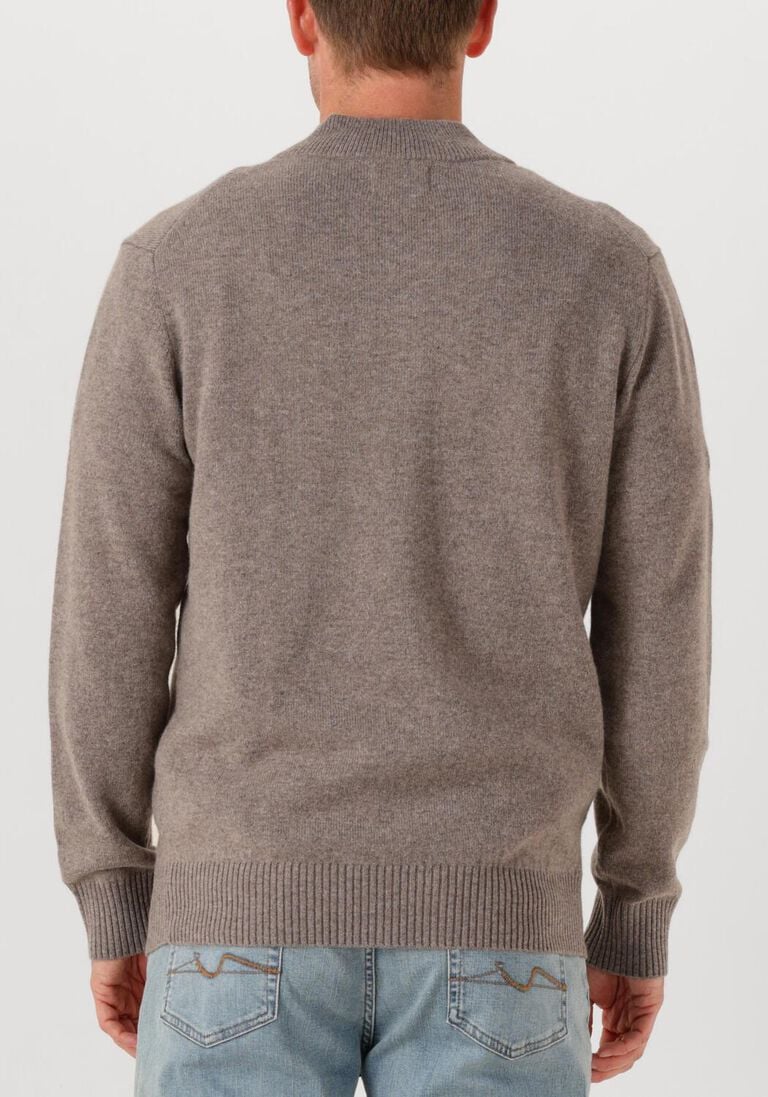 taupe stefano lauran trui half zip l
