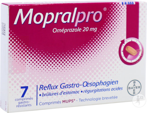 Mopralpro Oméprazole Magnésium Reflux Gastro-Œsophagien 7 Comprimés 20mg