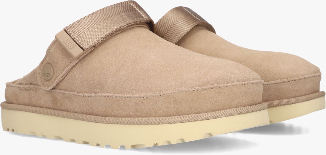 beige ugg sandalen met hak goldenstar clog