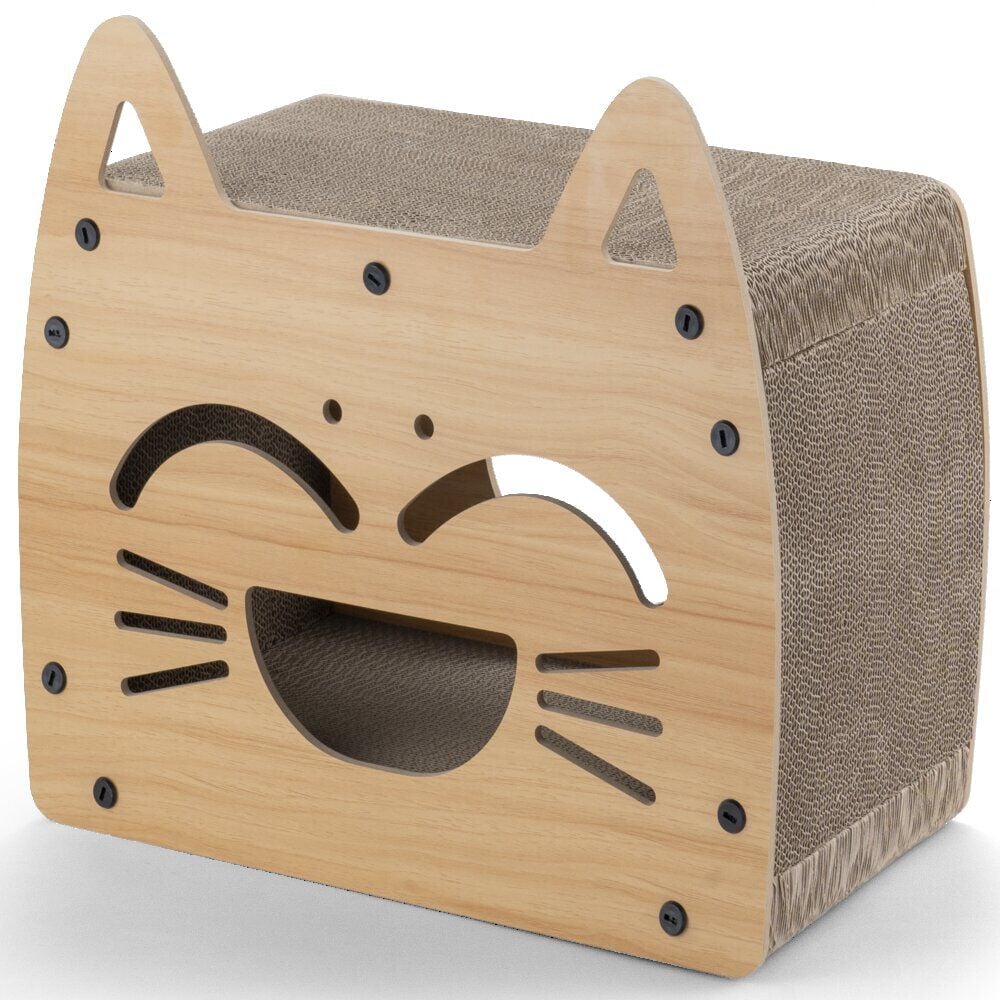 Maisonnette avec grattoir et couchage pour chat - 44x25xH38cm