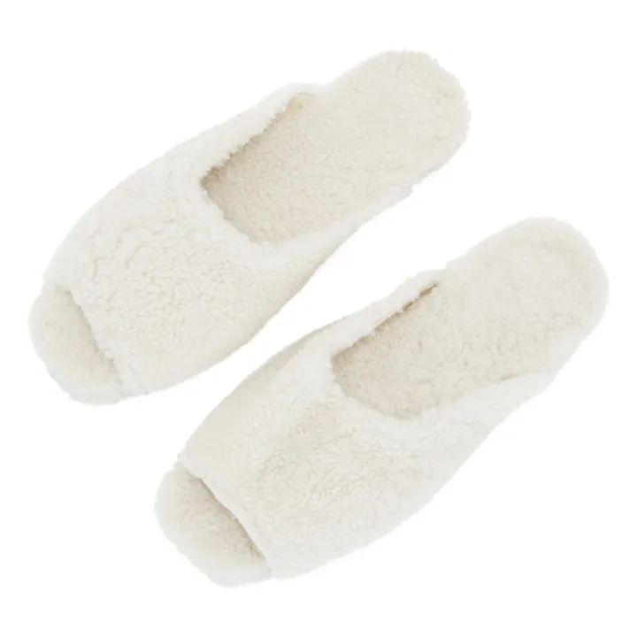 Deiji Studios Chaussons Peau Lainée | Ecru