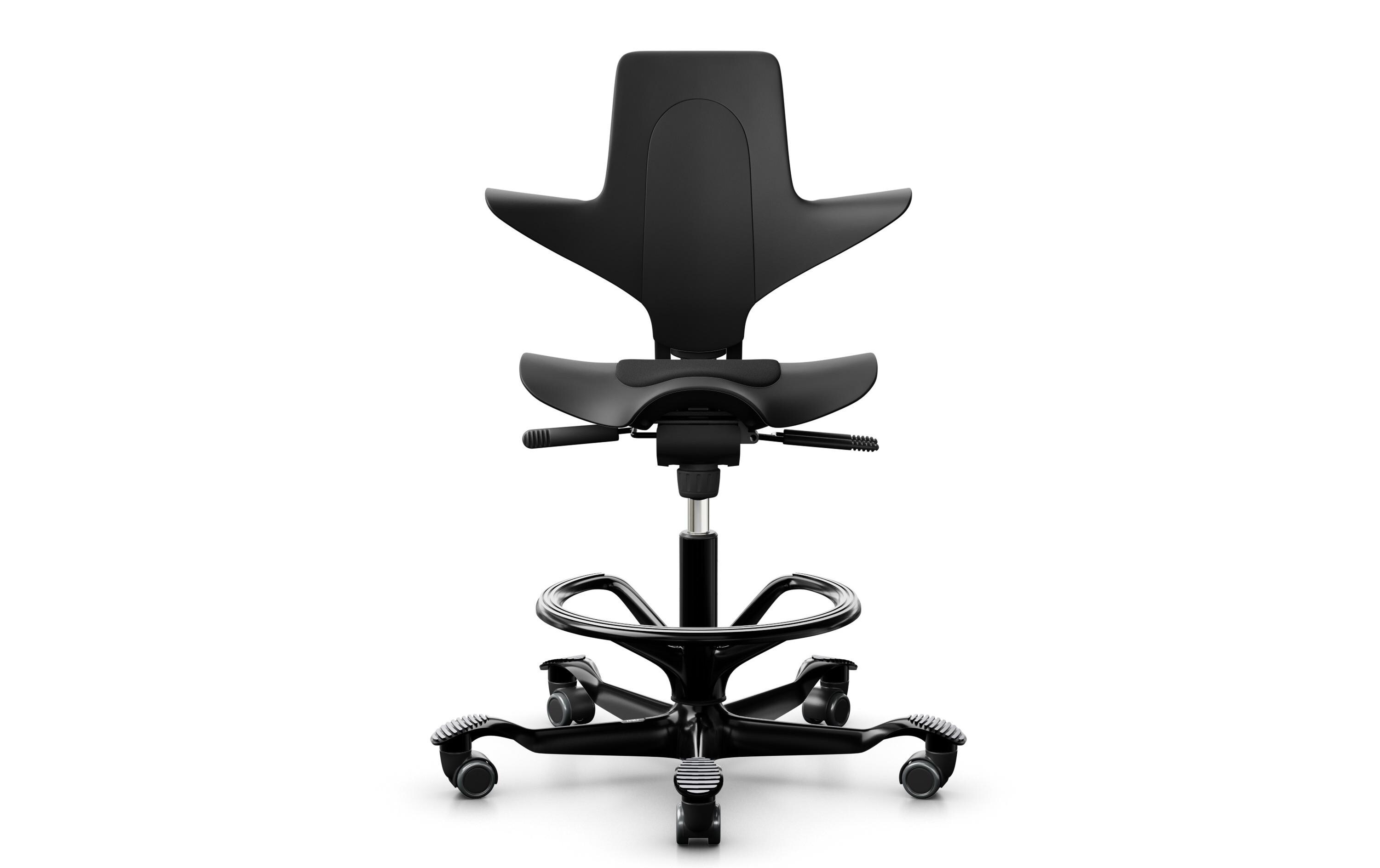 Bürostuhl Capisco Puls 8010 mit Fussring Schwarz<br>Capisco – Der Bürostuhl-Klassiker mit einzigartigem geformten Sattelsitz und Sitzkissen