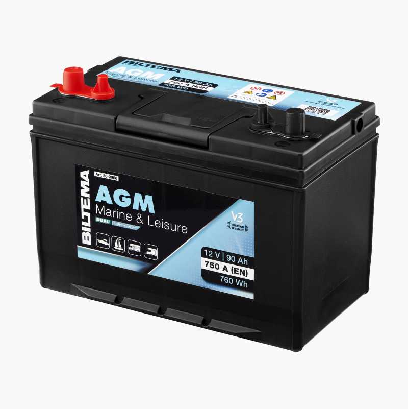 Marin- og fritidsbatteri, 12 V, 90 Ah