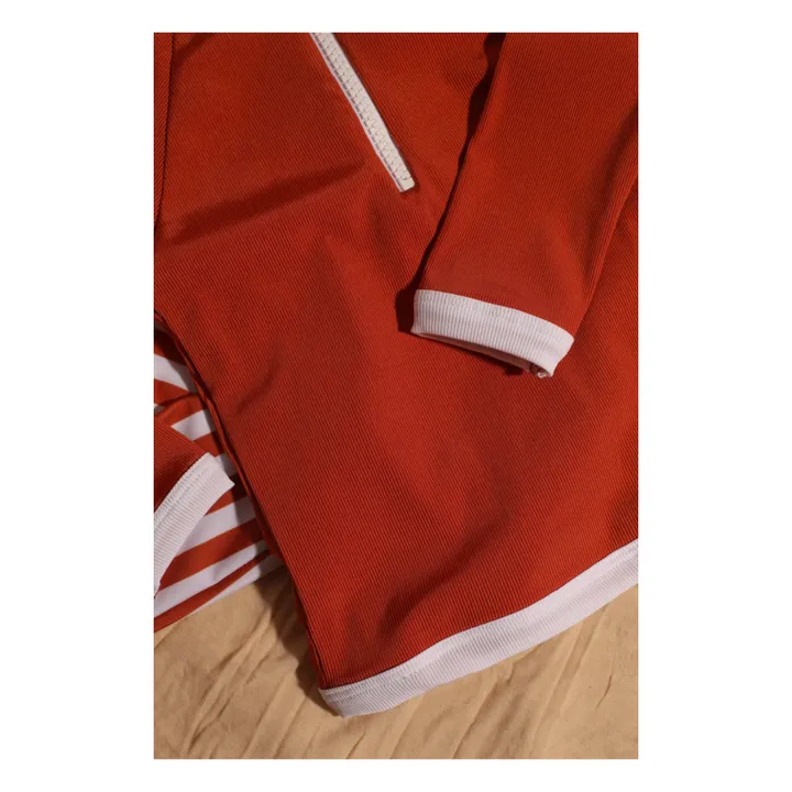 Juillet Juillet T-Shirt Anti-UV Matière Recyclée Uni Côtelé | Terracotta