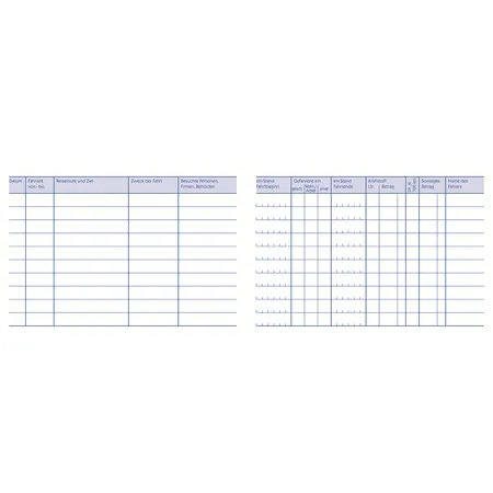 Avery Zweckform 222 Fahrtenbuch, für PKW, A6 quer, 80 Seiten für 390 Fahrten