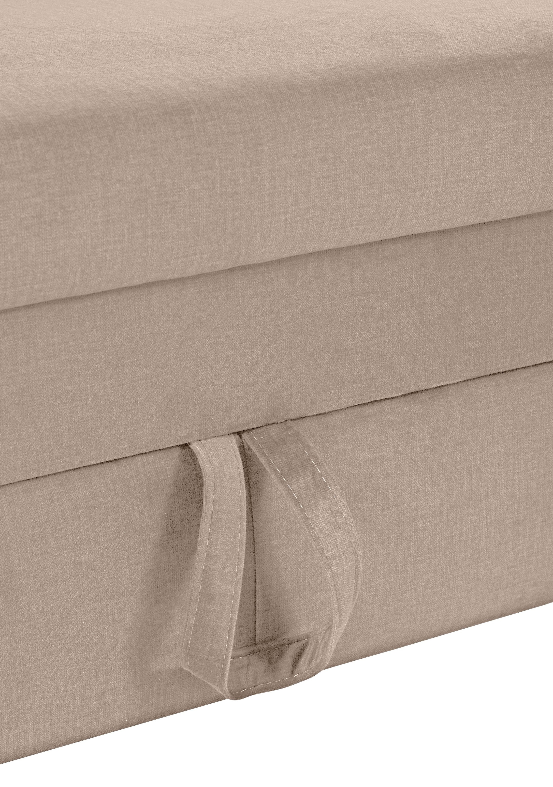 COTTA Polstergarnitur »Morven L-Form« Set,  Set bestehend aus: Ecksofa mit Kopfteilverstellung & Hocker