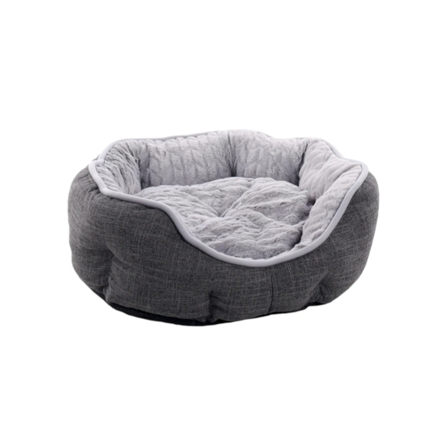 Cama octogonal para cães e gatos Flamingo Zupo cinza escuro