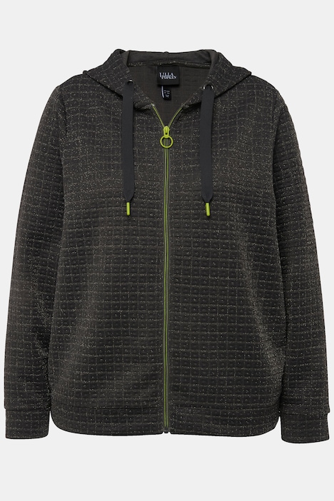 Kapuzenjacke, Metallic-Effekt, Struktur, Langarm