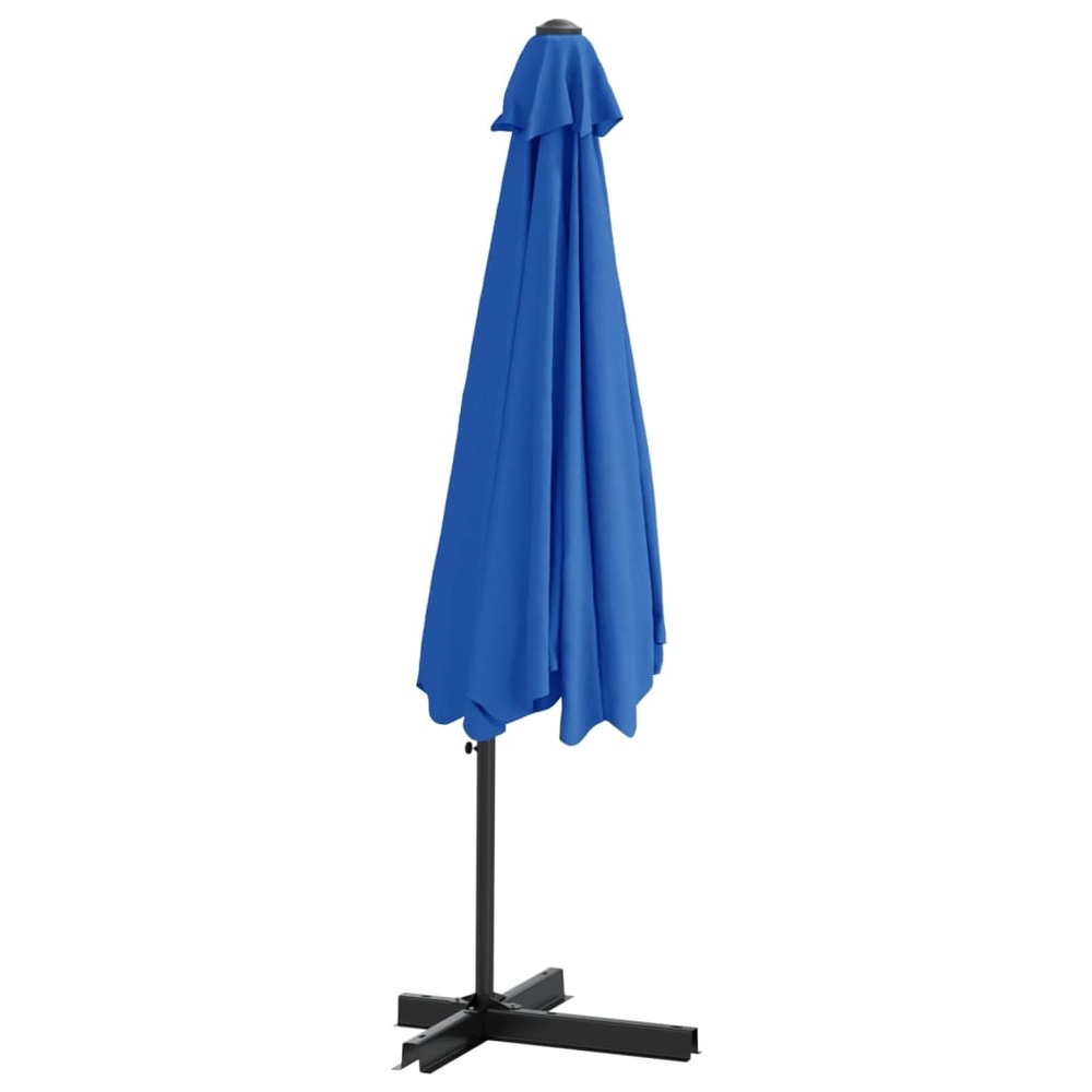 Parasol d'extérieur avec mât en acier 300 cm bleu