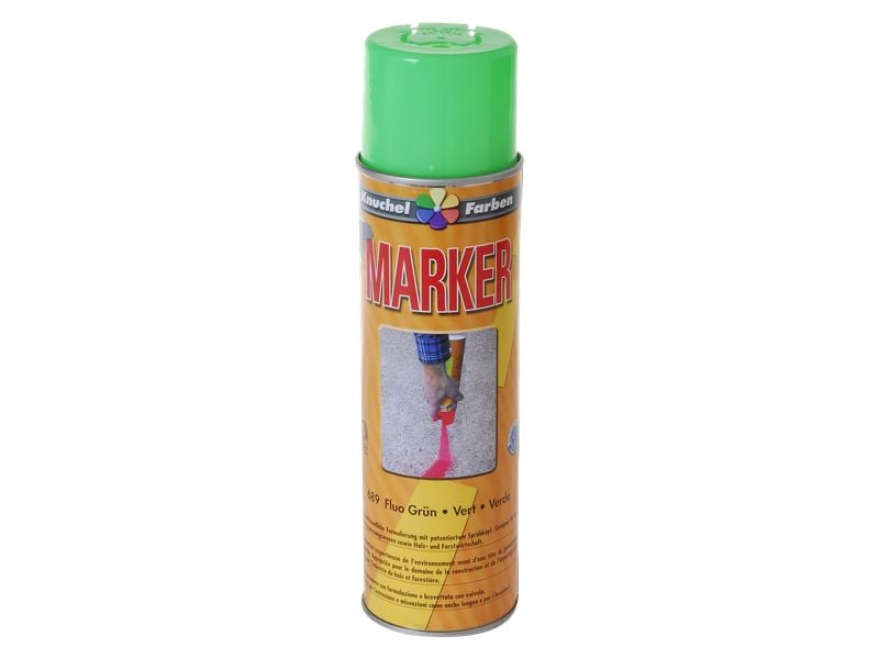 Knuchel Markierspray Marker 500 ml Grün fluoreszent Sprühfarbe für Markierungen auf der Baustelle