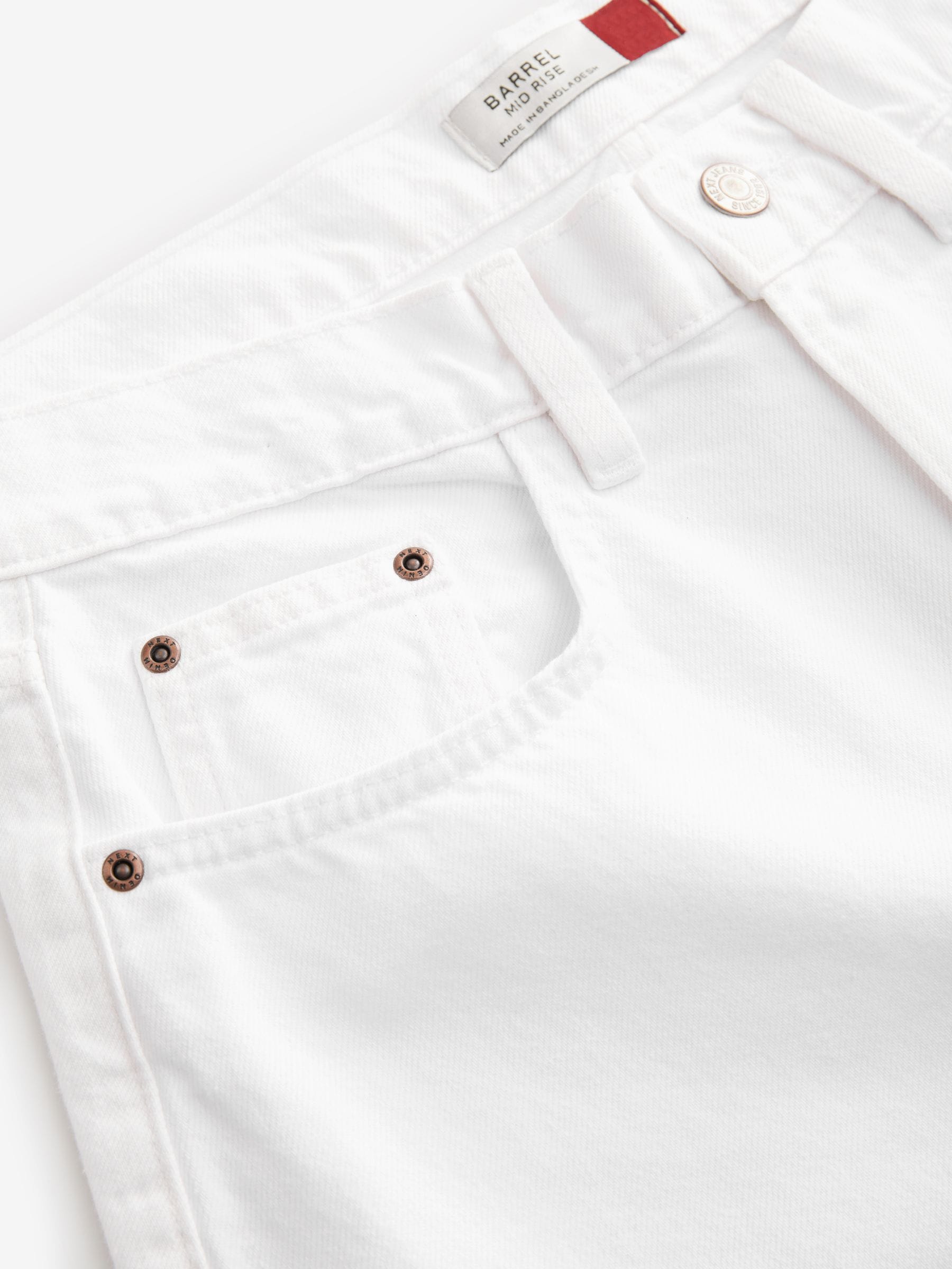 Wit - Jeans met ruime rechte pijpen