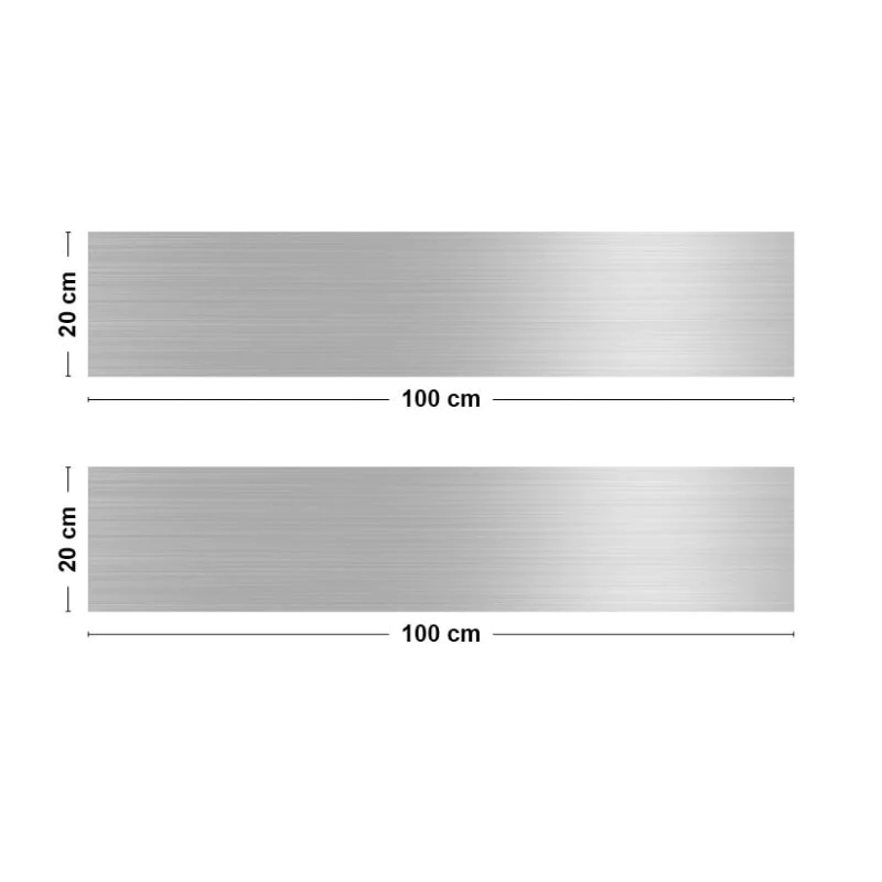 Crédence cuisine Bandeau ALU lot de 2 L100xH 20cm - ALU BROSSÉ 99deco