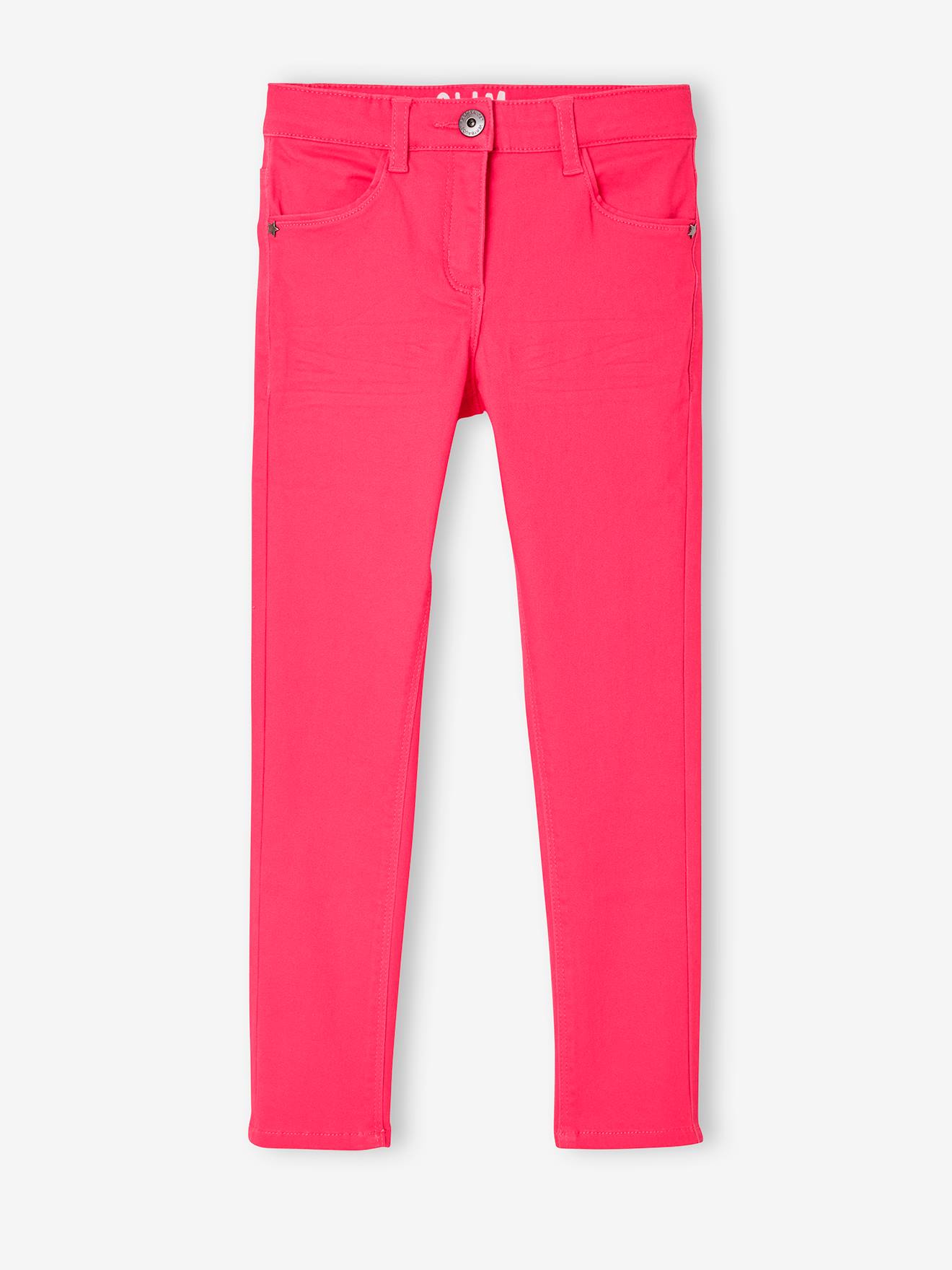 Calças Morphologik slim fit para meninas, quadris largos, modelo STONG, cor marrom claro lisa.