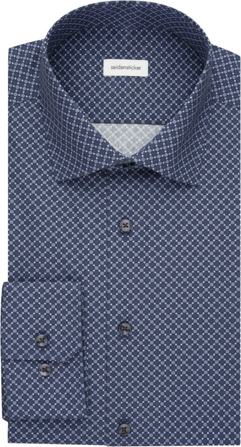 Seidensticker Business Shirt Slim Long sleeve Kent-Collar Print Green