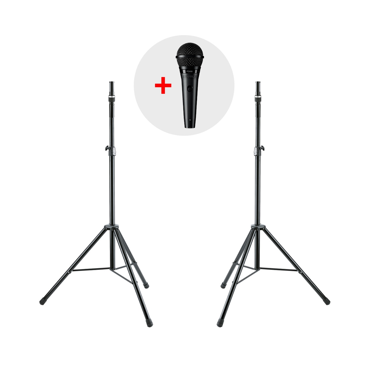 K&M Boxenstativ 21476 (Paar) + Shure PGA58