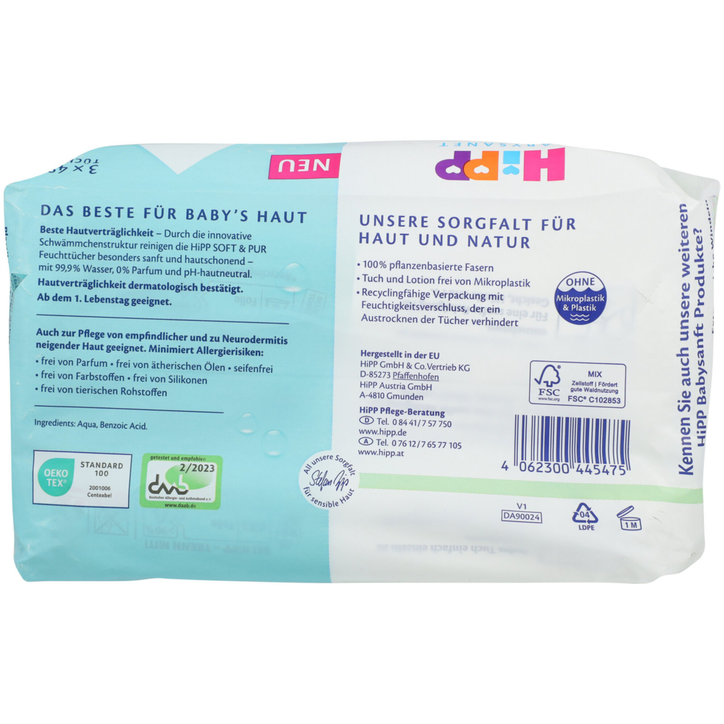 Hipp Feuttücher Soft & Pur 3x48 Stück