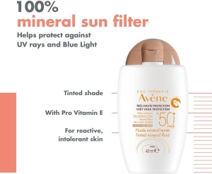 AVENE Mineralisches Sonnenfluid getönt SPF 50+, 40 ml