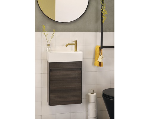 Wastafelmeubel Verschil HURA L BxHxD 39,5 x 52 cm x 21,5 cm Frontkleur eikengrijs
