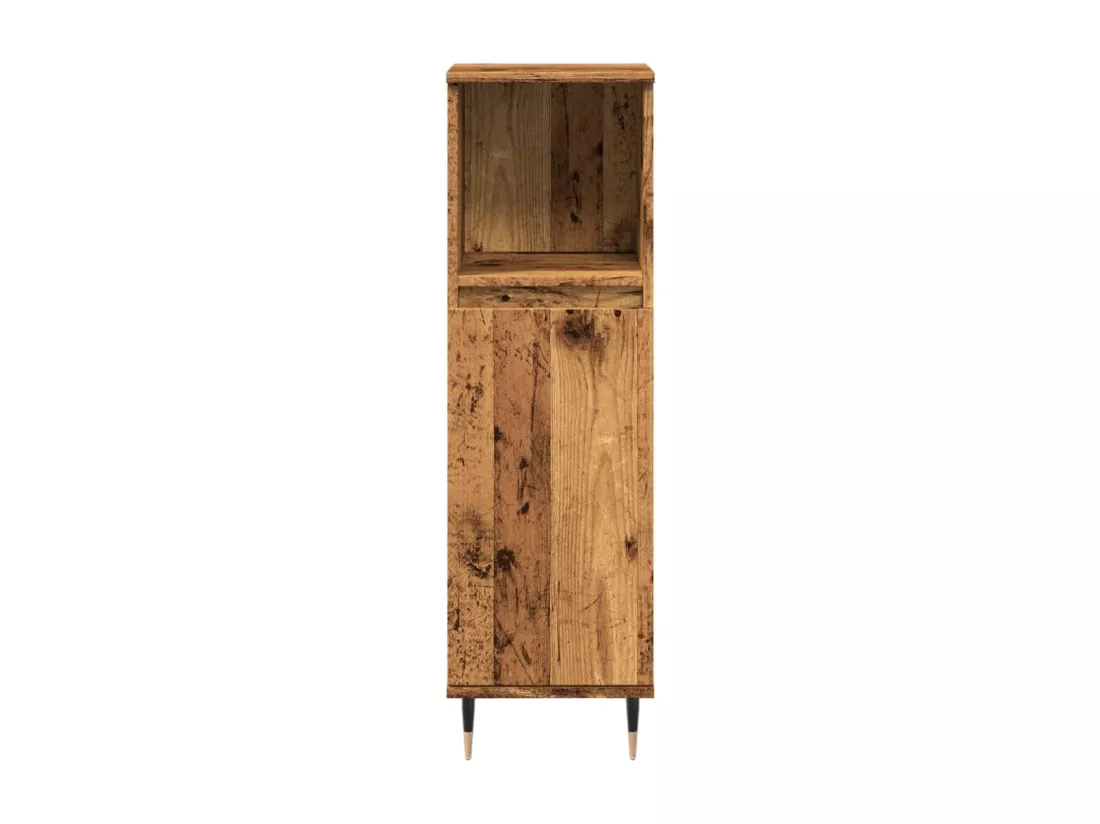 Armoire de salle de bain vieux bois 30x30x100cm bois ingénierie