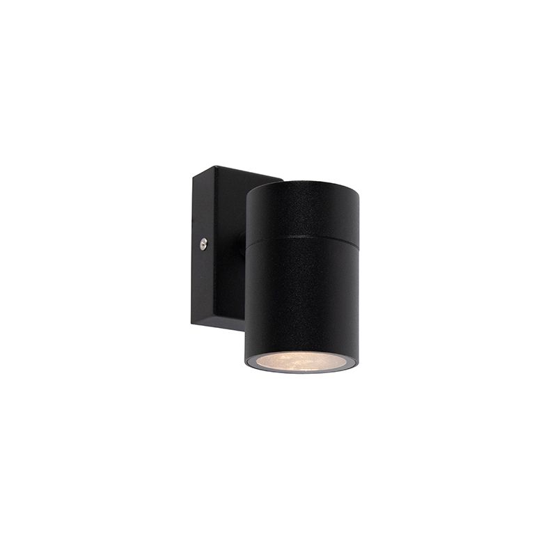 Buiten wandlamp zwart RVS GU10 50mm IP44 - Solo