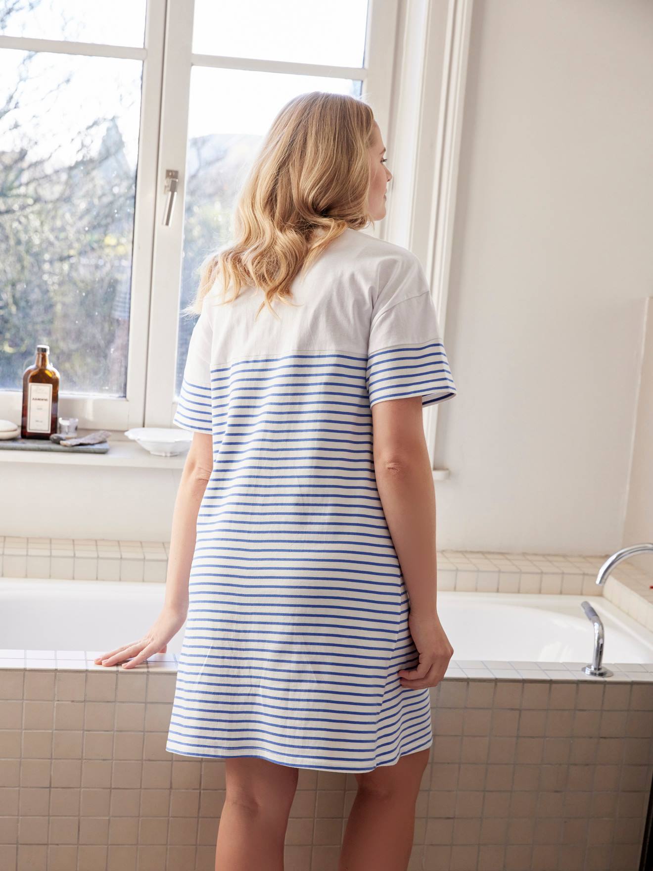 Camisola de dormir estilo marinheiro para gestantes da Raw