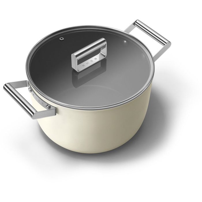 SMEG Kochtopf mit Deckel 26 cm CKFC2611CRM Creme