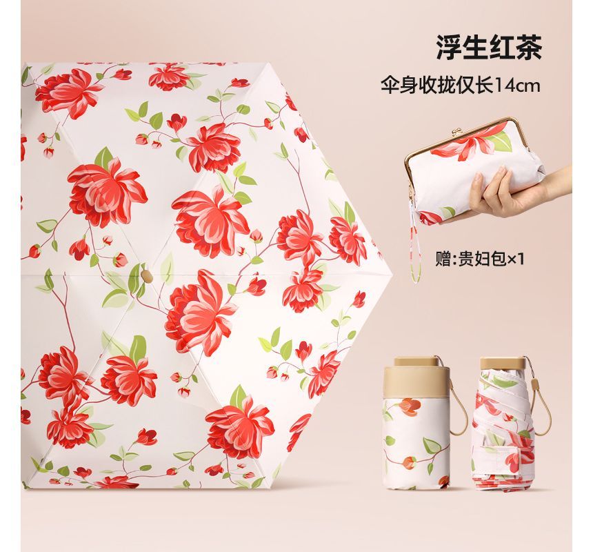 Fenmo - Compacte paraplu met bloemenprint