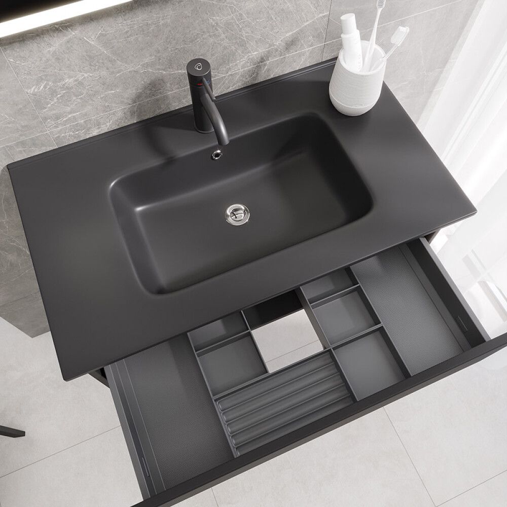 BADEROMSMØBEL CAMARGUE IQ+ FRONT SVART MATT 80CM