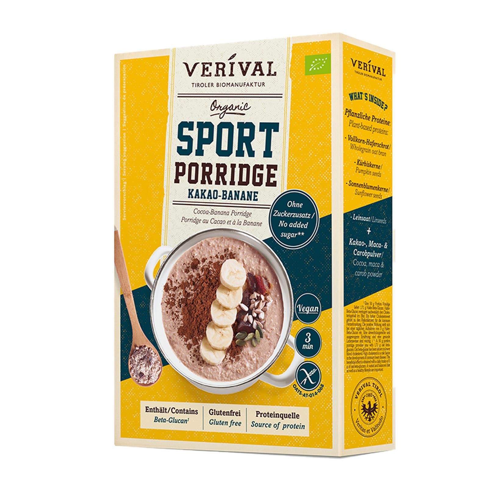 Verival Sport Porridge Kakao-Banane Glutenfrei