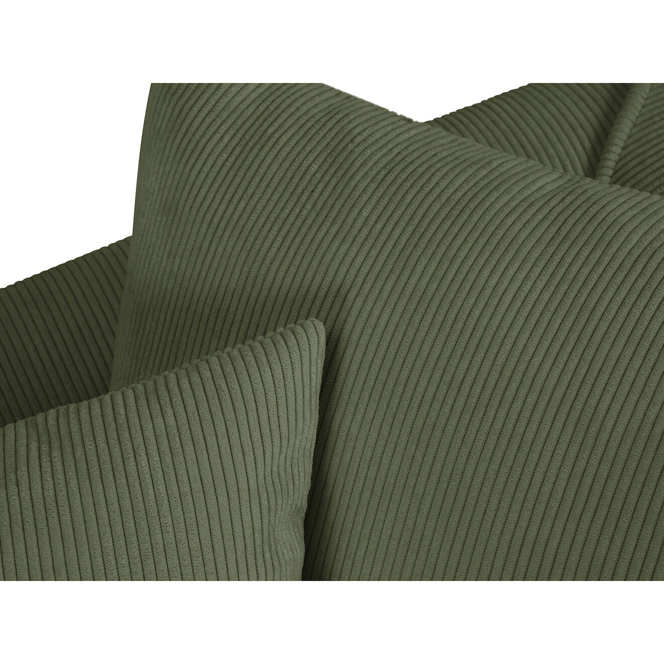 Mazzini Sofas Canapé d'angle Gauche Quince Velours côtelé 4 Places vert - 221x171x80 cm