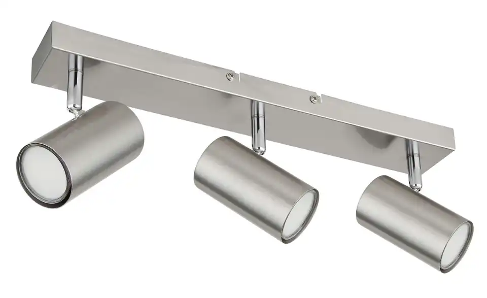Deckenstrahler 12 cm 6 cm 3-flammig 41 cm silberfarben, edelstahlfarben, matt