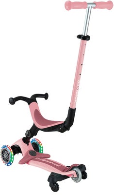 Globber Go-Up Active Lights 360° 3-hjuls Sparkesykkel, Pastellrosa