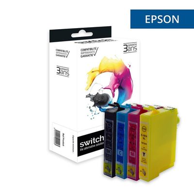 Cartouche compatible Epson 18XL Pâquerette - pack de 4 - noir, jaune, cyan, magenta - Switch