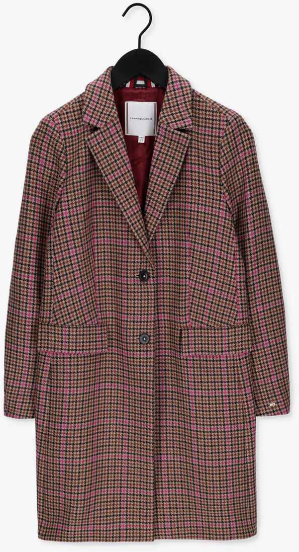TOMMY HILFIGER bruine tommy hilfiger mantel wool blend check classic coat