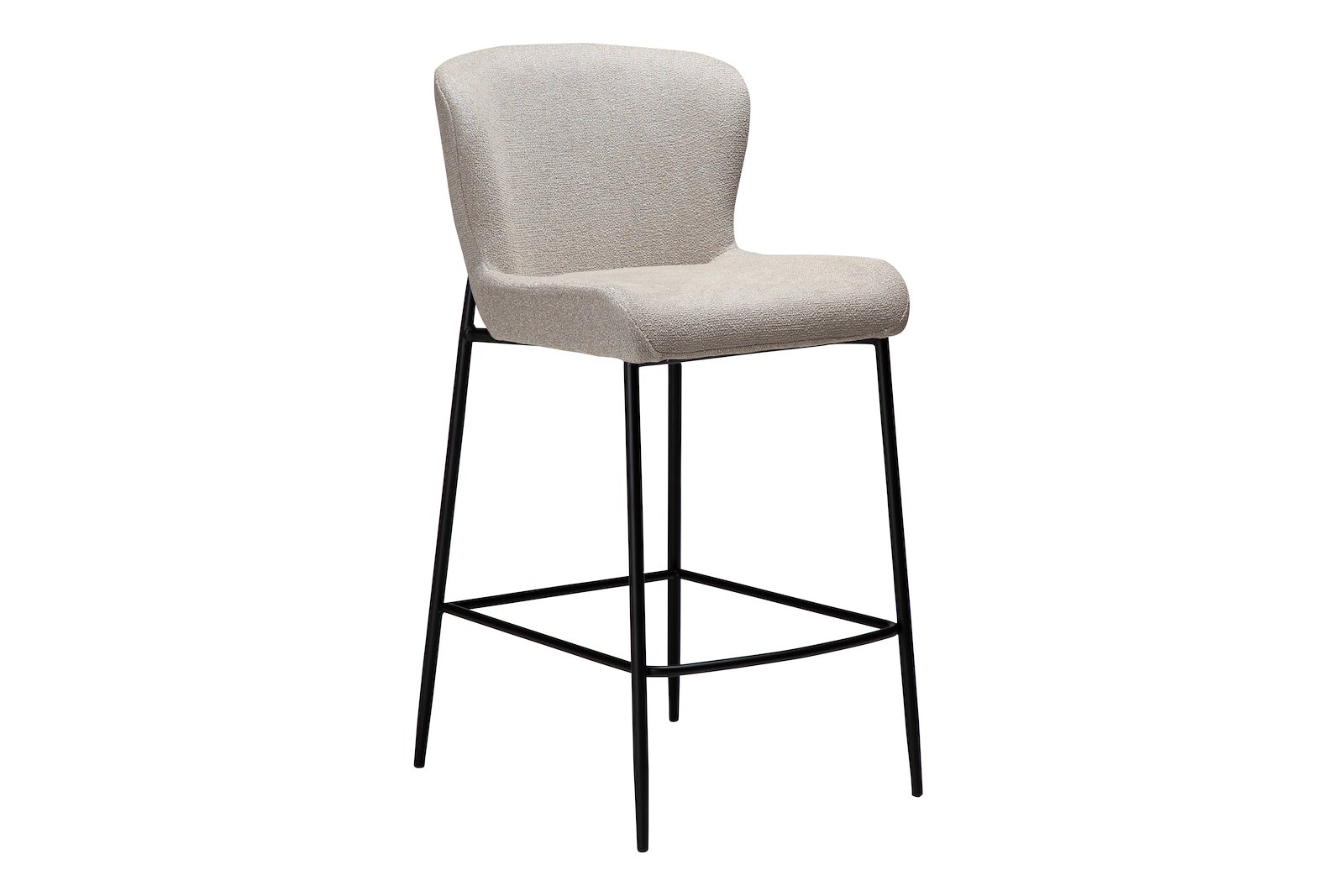 Glam counterstol Til kjøkkenøy eller lave barbord. Tekstil Bouclé Cashmere med sorte ben
