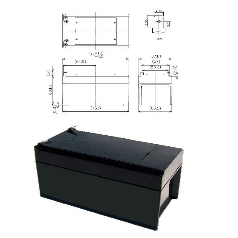 Accu geschikt voor FERM accu Florin, FTHTB-12V, HGA1002, 0412-07, FTHT-12V