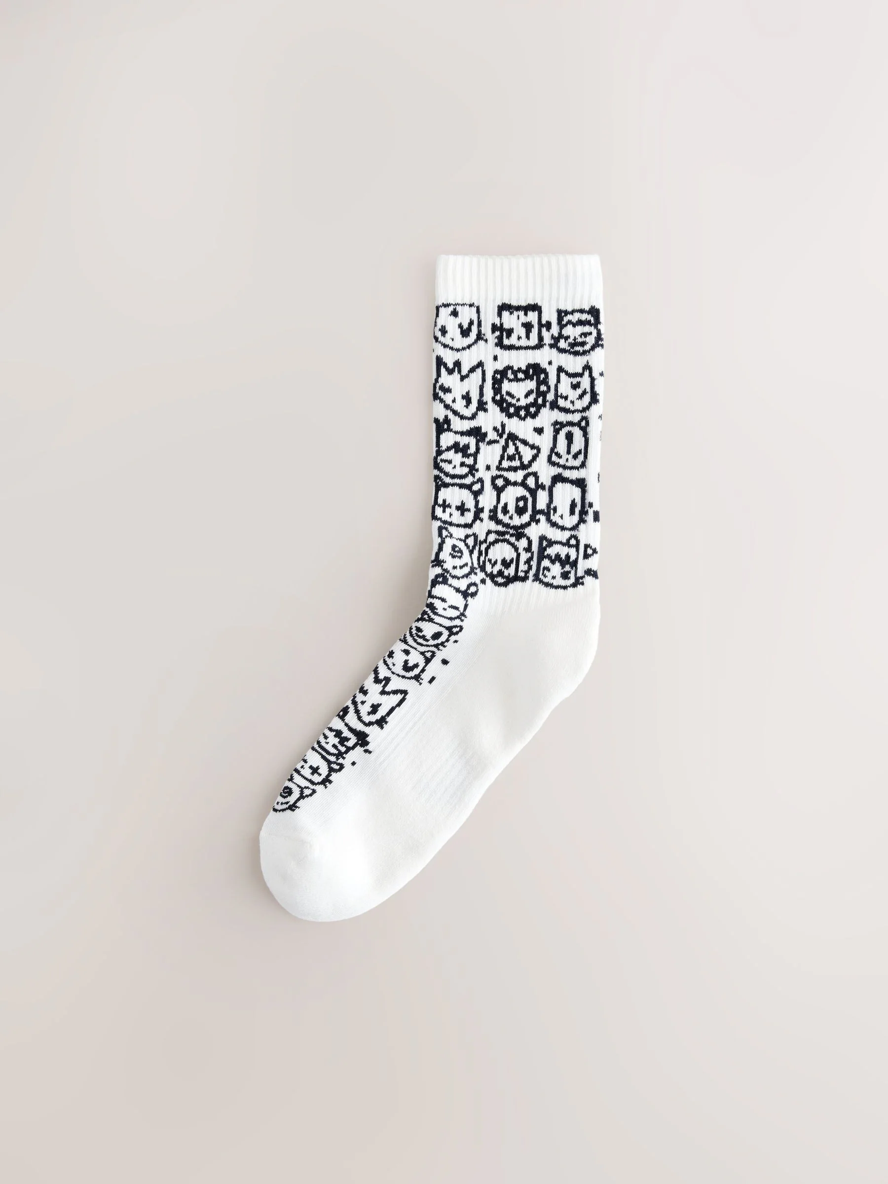 Wit/paars - TOTCAT Cushioned Sole Sports Socks 2 Pack