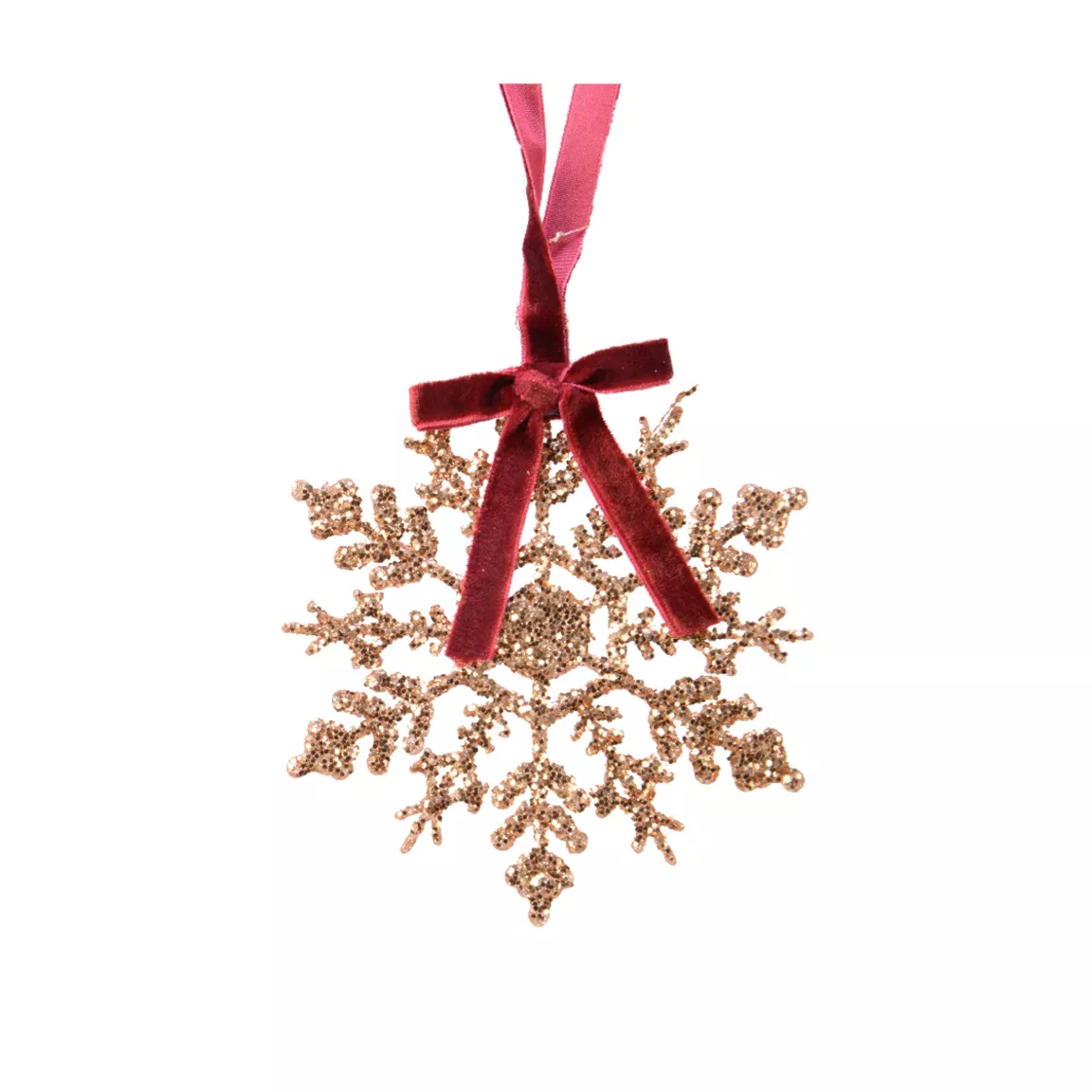 Flocon de neige (D9 cm) Nœud précieux Rouge