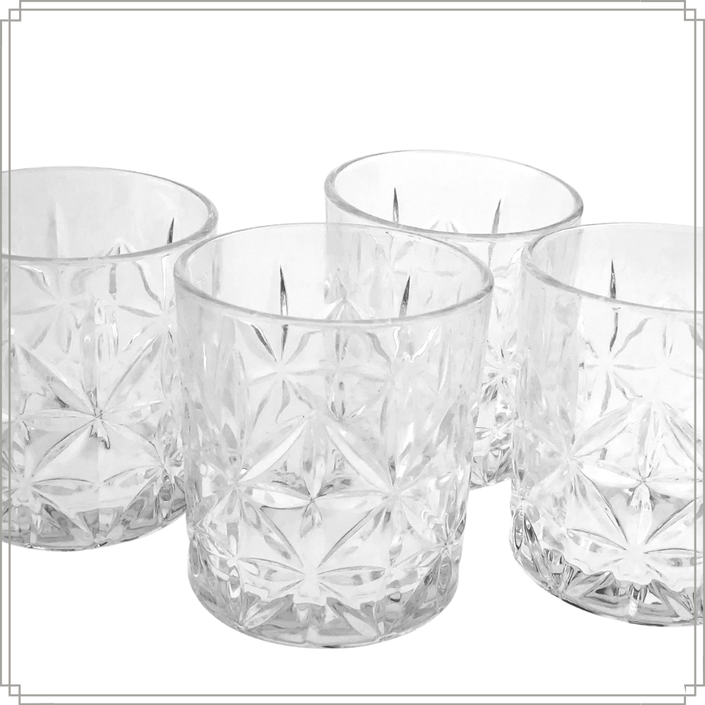 OTIX Whiskey Glazen Set van 4 Kristal Stijlvol 230 ml Dik glas Stev...