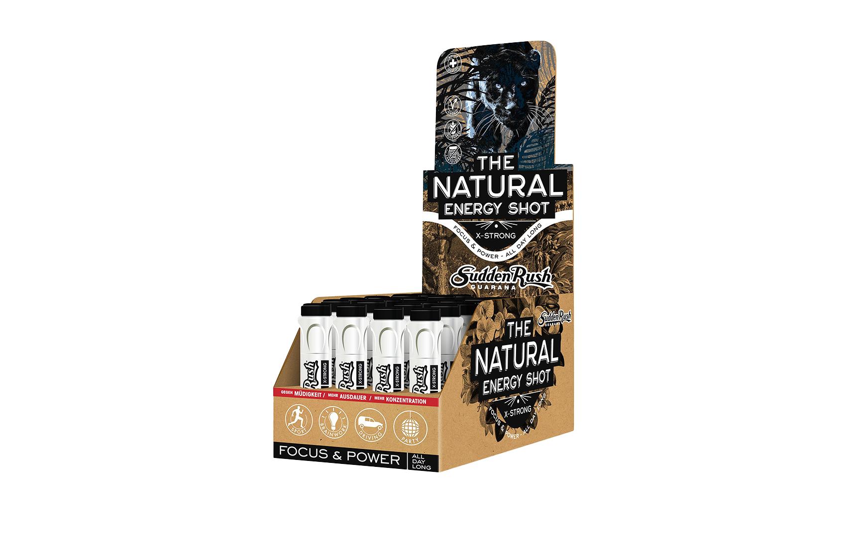 Shot X-Strong Guarana Natural Energy 24 x 1840 mgEnergy-Shots mit Himbeergeschmack