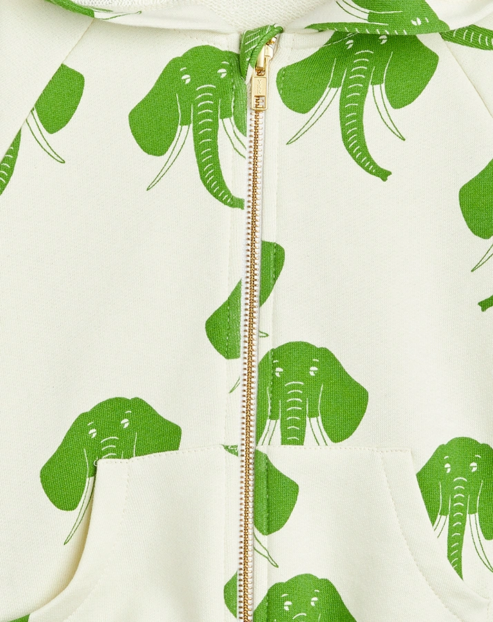 Kapuzen-Sweatjacke ELEPHANT in offwhite