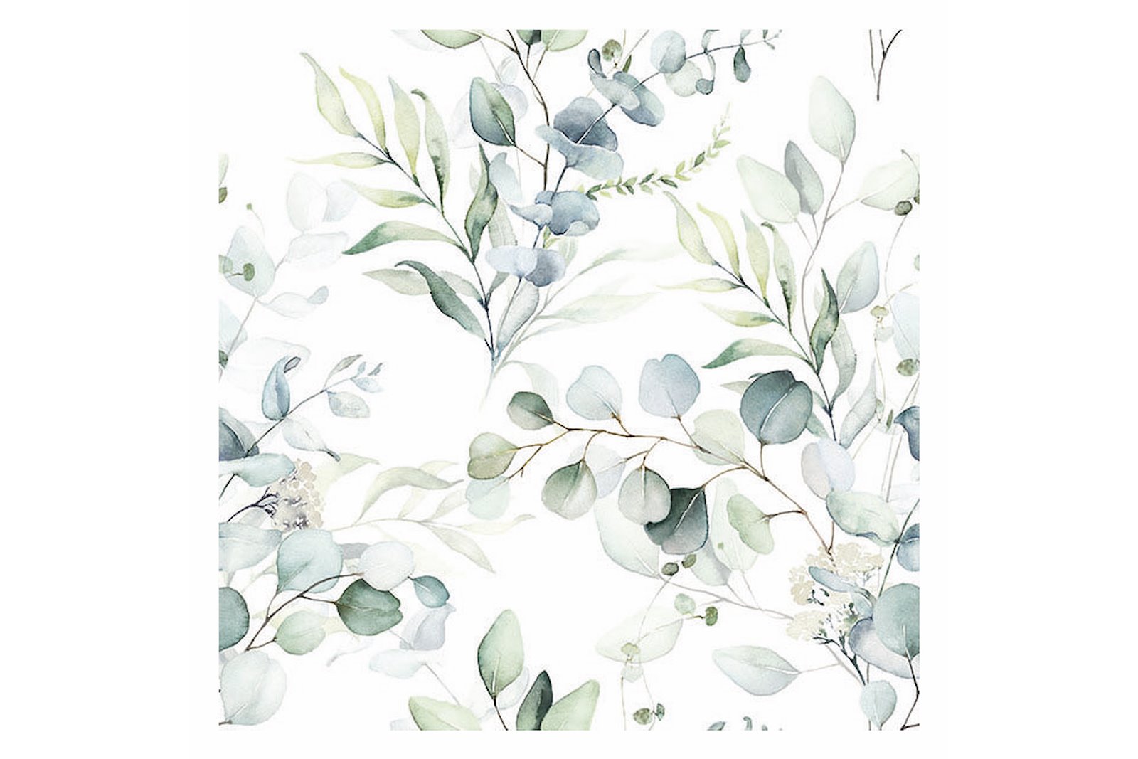 Eucalyptus serviett Hvit og grønn. 33x33 cm. 20 pk.