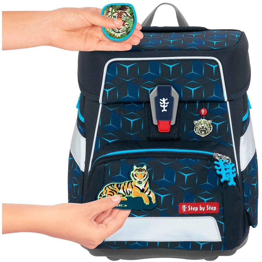 Step by Space Shine - Schulranzen Set 5tlg. Tiger Night Kimba